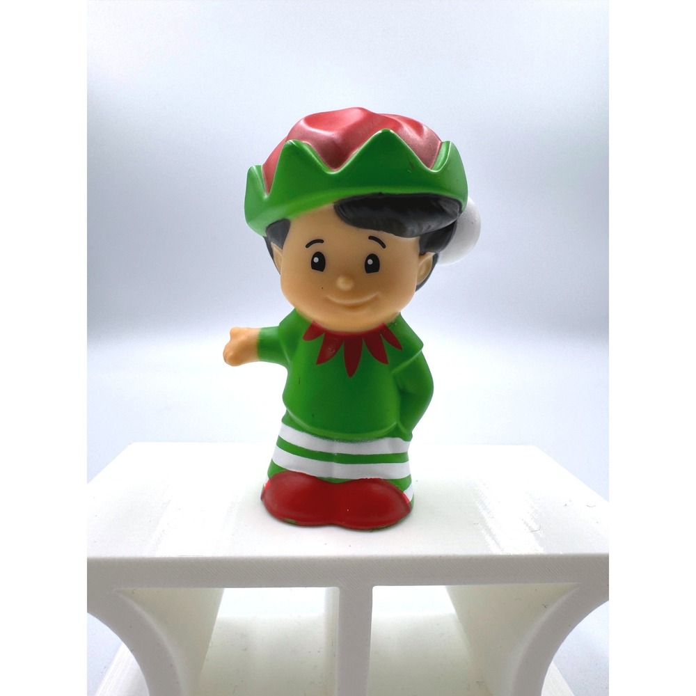 Fisher-Price Little People Christmas Elf Figure Green Red Holiday‎
